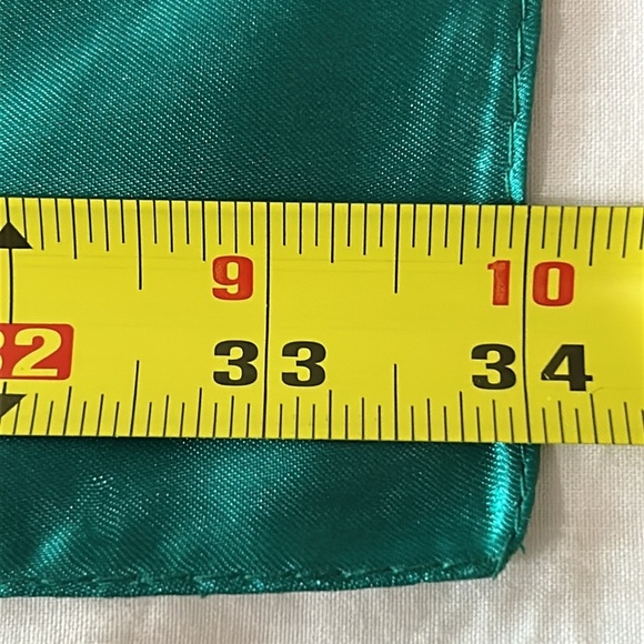 2245- Tree Print Silk-Feel Square Scarf Orange Green Teal 100% Polyester NWT - Picture 5 of 10